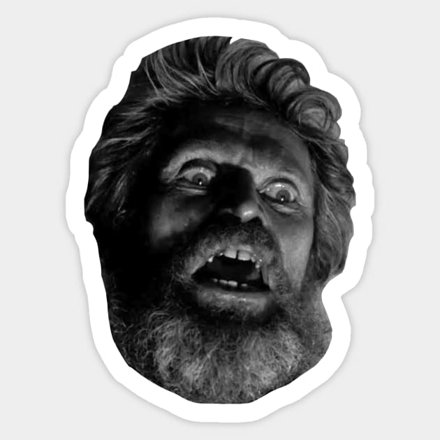 Willem Dafoe face from The Lighthouse Sticker by Paskwaleeno